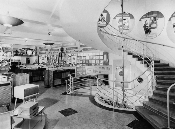 Classical-Records-Department-and-Spiral-Staircase-at-HMV-London-Shop