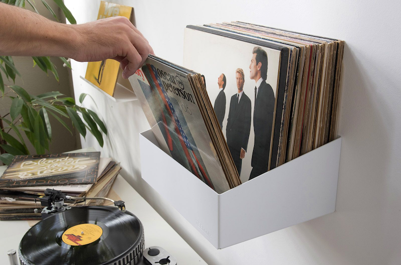 Record store wall shelf